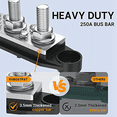 thumbnail image 3 of 4x 250A 12V Bus Bar Battery Power Distribution Block Car Audio 12 Volt DC Busbar 4 X 3/8Inch Posts 6 X 8 Screws, 3 of 5