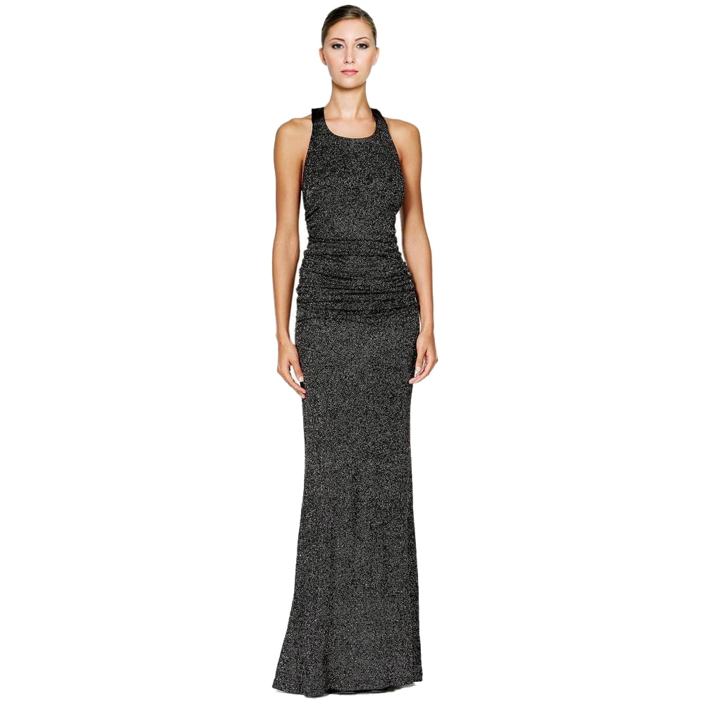 Calvin Klein - Calvin Klein Glitter Halter Open Back Evening Gown Dress Black 4 - Walmart.com