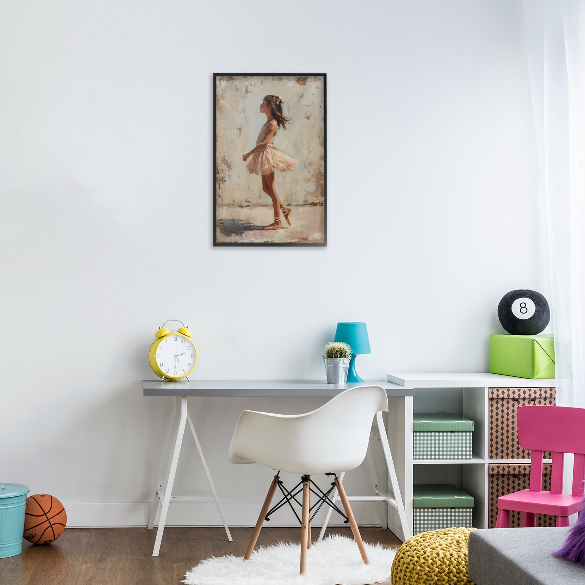 Stupell Industries Ballerina in Soft Light Black Framed Giclee Art, design by Creative Studio