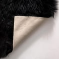 thumbnail image 5 of Sanmadrola Luxury Soft Faux Sheepskin Couch Seat Cushion Fake Fur Area Rugs for Bedroom and Living Room Runner, 2ft x 6ft, Black, 5 of 6