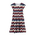 thumbnail image 6 of Mitankcoo 4th of July Dresses for Girls Fashion Print Crew Neck Flutter Sleeve A-Line Dress Daily Casual 6-15Y, 6 of 6