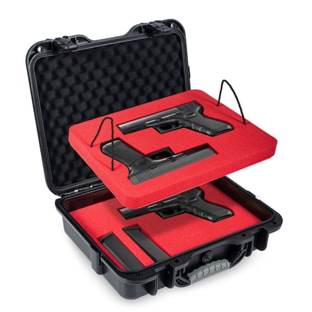 Kinghardcase Hard Pistol Case - DIY Water and Shock Proof TSA Approved 4 Pistols