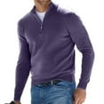 thumbnail image 4 of Men's Quarter Zip Sweater Casual Neck Pullover Ribbed Knit Sweater, 4 of 7