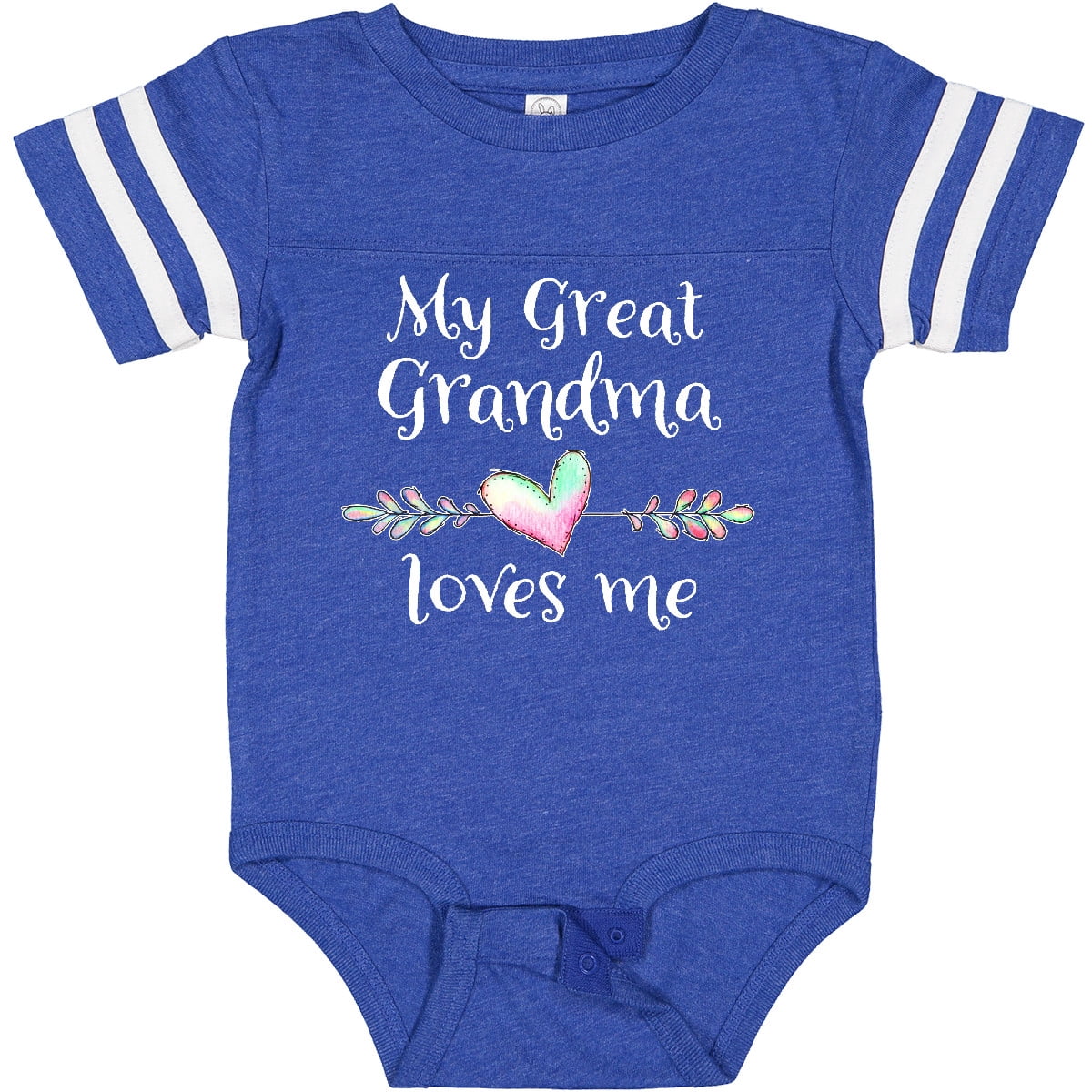 Inktastic My Great Grandma Loves Me Heart Great Grandchild Boys or Girls Baby Bodysuit