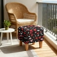 thumbnail image 4 of Jiueut Heart Love Print Ottoman Slipcover, Folding Square Footstool Cushion with Non Slip Bottom Thick Furniture Protection Universal Fit for Most Footrest Sofa Valentine's Day Decor, 4 of 6