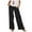 Black, variant on Maean Women's Comfy Wide Leg Pants Elastic Waist Solid Color Casual Loose Outdoor Capris Trousers with Pockets