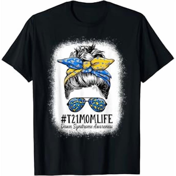 Mom Life Messy Bun Awareness T-Shirt