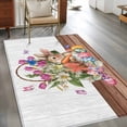 thumbnail image 3 of Easter Area Rug 4'x6', Spring Rabbits Eggs Botanical Flowers Butterfly Washable Non-Slip Rugs, Low Pile Large Carpet for Living Room Bedroom Dining Room Kitchen Office Indoor Mat, 3 of 9