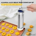 thumbnail image 3 of Stainless Steel Cookie Press Gun Set With 20 Designs Discs & 4 Nozzles, For Baking Decorating - Easy Squeeze DIY Cookie, Biscuit Maker Tool,20pcs Discs,N, 3 of 13