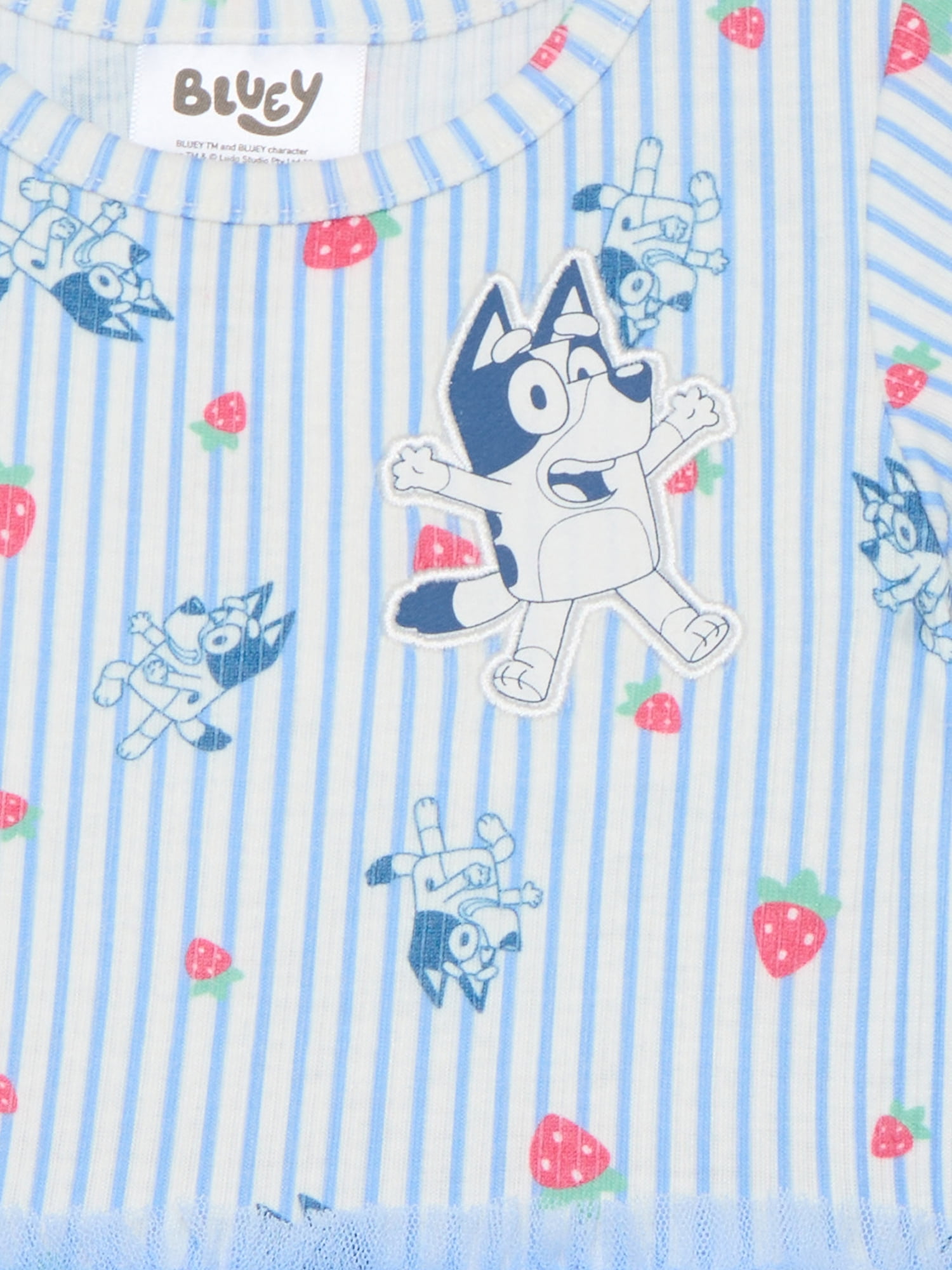 Bluey Toddler Girls Graphic Tutu Dress with Short Sleeves, Sizes 12M-5T