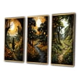 thumbnail image 3 of Designart "Through The Countryside Path painting III" Portrait Framed Wall Art Set Of 3 - Yellow Countryside Frame Gallery Set For Office Decor, 3 of 7