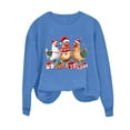 thumbnail image 6 of Oksale Christmas Chickens Sweatshirt for Women Xmas Holiday Sweatshirts Loose Long Sleeve Pullover for Family Blue M, 6 of 7