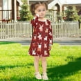 thumbnail image 5 of Girls' long-sleeved dress Cartoon Reindeer Girls' A-line dress with ribbed cuffs Soft and comfortable, 5 of 6