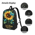 thumbnail image 4 of Vibrant Sunflowers And Blue Butterfly Backpack 17 Inch Set with Lunch Bag and CaseDurableTravel Bag Combo for Work Commuting Daily Use, 4 of 8