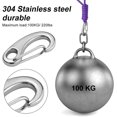 thumbnail image 2 of 6pcs 304 Stainless Steel Spring Snap Hook Clip 50mm/1.96" Stainless Steel Snap Link Snap for Flagpole Hardware, 2 of 5