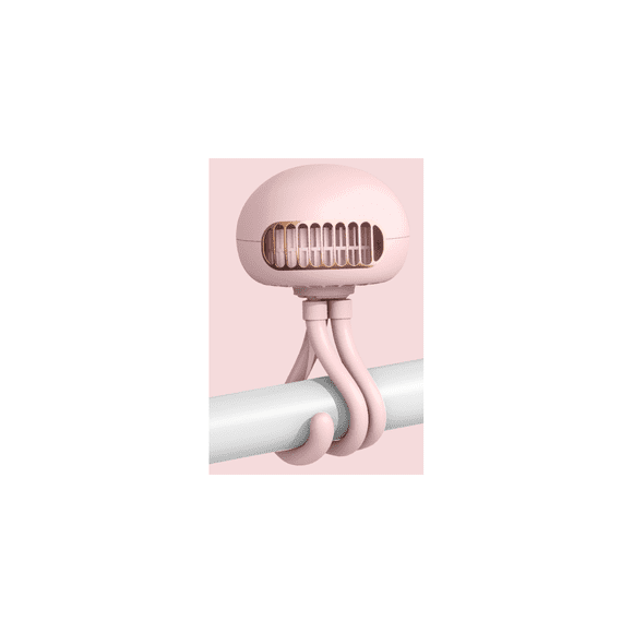 Stroller Fan Portable Bladeless Fan Mini Handheld Fan with Flexible Tripod Clip on Stroller Fan 3 Speeds Rechargeable Battery Operated Fan for Stroller ,Car Seat,Crib,Bike and Desktop, Pink
