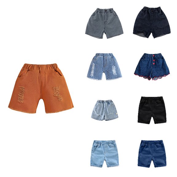 XINXIAOO Baby and Toddler Unisex Boys Denim Jeans Shorts Girls Elastic Waist Pull On Summer Casual Cargo Shorts 18-24 Months