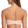thumbnail image 2 of MELENECA Women's Unlined Strapless Bra with Underwire Minimizer for Large Busts Seamless Jacquard Fabric Pale Nude 32F, 2 of 5