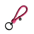 thumbnail image 1 of sweethay LLavero de cuerda tejida trenzada de cuero, bolso DIY encantador, colgante colgante, llavero exquisito, soporte para llavero de coche, joyería Artesanía Rosa roja 3.3*9 cm sweethay HA074021-13, 1 of 6
