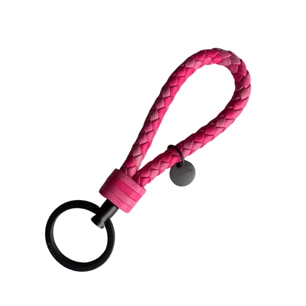 Llavero de cuerda tejida de cuero Billuyoard Rosa roja 3.3*9 cm