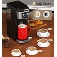 thumbnail image 3 of Suodoka K-Pod Coffee Maker Machine, 2 in 1 Single-serve Brewer for Capsules and Ground Coffee, 6 to 14 oz, Clear Removable 30 oz Reservoir, Reusable Filter, Black,New, 3 of 8