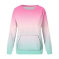 thumbnail image 4 of Linen Tops for Women Fall Cute Tops for Women Fashion Print Long Sleeve Blouse Round Neck Casual Tops Sweatshirt, 4 of 5