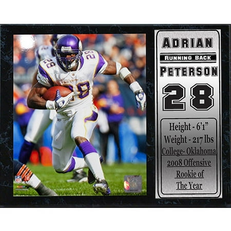 NFL Adrian Peterson Stat Plaque, 12x15