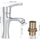 thumbnail image 2 of Grifo mezclador de agua de acero inoxidable, instalación giratoria, grifo para lavabo de cocina y baño, 2 of 5