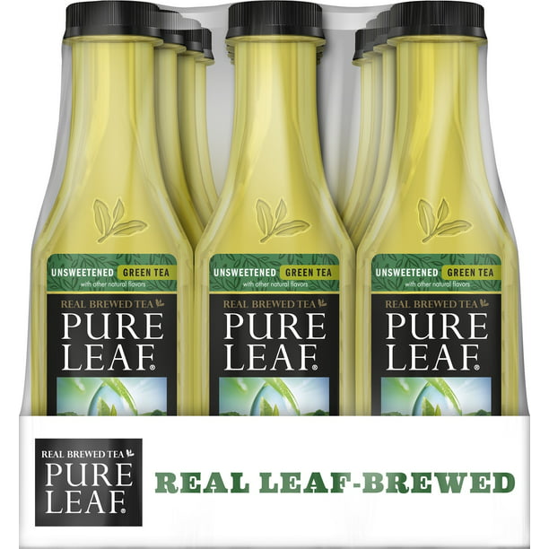 Pure Leaf Unsweetened Green Tea, 18.5 Fluid Ounce, 12 Pack Walmart