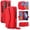 Red, variant on ShellTech for Samsung Galaxy Z Fold 7 Leather Wallet Case Cover with RFID Blocking Credit Card Holder Slot Shoulder Crossbody Strap TPU Stand Wrist Rope Flip Stand Cover,Red