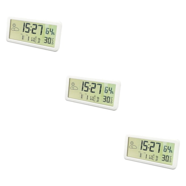 Bearachild Calendario digital Tiempo Snooze Despertador Higrómetro Temperatura Blanco Type1
