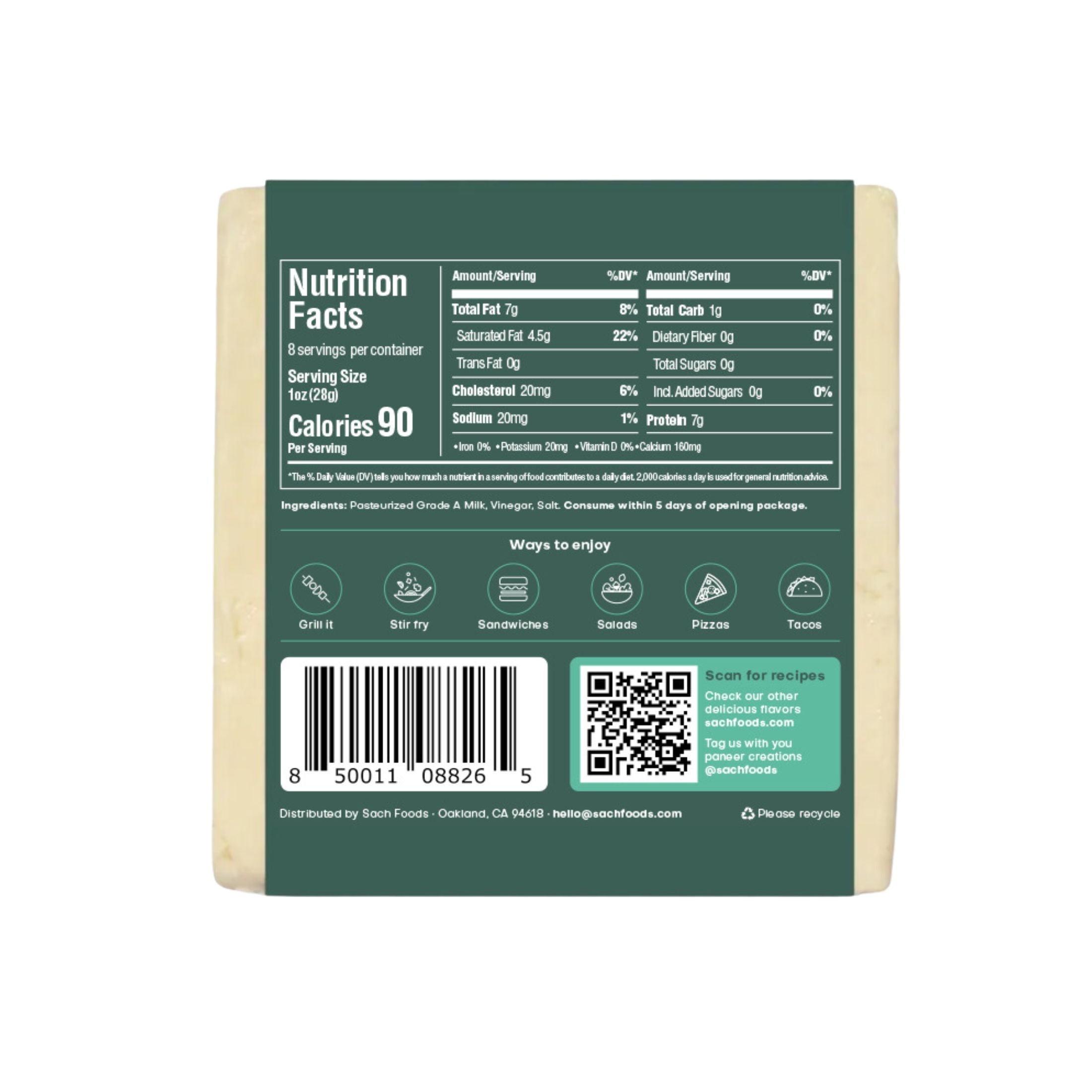 Sach Foods The Original All Natural Paneer Cheese 8oz