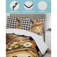thumbnail image 3 of Quilts Queen Size Bedding Set, Thanksgiving Reversible Summer Quilt 3 Pieces, Fall Harvest Scarecrows Pumpkin Plaid Lightweight Bedspreads Coverlets with 2 Pillow Shams for All Seasons, 3 of 5