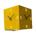 thumbnail image 2 of Reloj de pared Corne de doble cara Reloj de pared de 10,2 pulgadas Reloj creativo para interiores y exteriores Reloj de pared silencioso para oficina, amarillo, 2 of 8