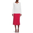 thumbnail image 5 of Nine.Eight Women's High-Waisted Midi Swing Skirt, 5 of 5