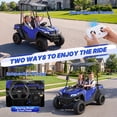 thumbnail image 5 of Wisairt 24V Kids Golf Cart, 4WD 2-Seater Electric Ride On Car for Big Kids, 4×200W Motors, Ages 3-8, Remote Control, Detachable Awning, Electric Dump Bed & Shovel, Blue, 5 of 12