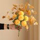 thumbnail image 1 of Beautiful Artificial Chrysanthemum Bouquet with Eucalyptus Leaves - Perfect for Home Decor, Weddings, and Holidays!, 1 of 5