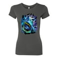 thumbnail image 2 of Great White Shark Species in Ocean | Womens Fishing Slim Fit Junior Tee, Dark Grey, 2XL, 2 of 3