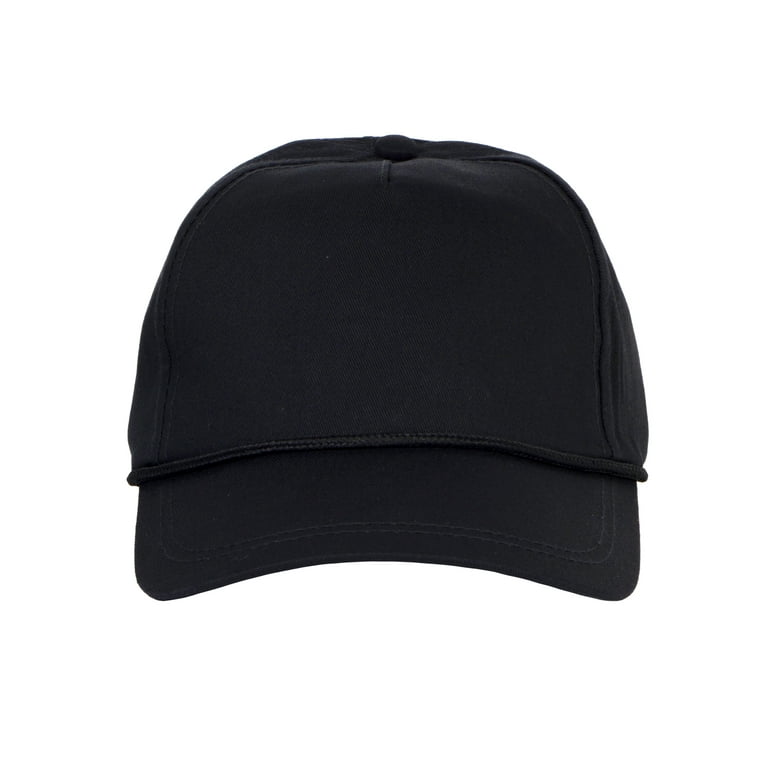 Top Headwear Men's Snapback Rope Hat - 5 Panel Retro Classic Cap, Black, Adult Unisex, Size: One Size