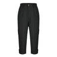 thumbnail image 6 of RQYYD Women's Cargo Capri Pants with Rolled Cuffs Multi Pockets Casual Utility Trousers for Streetwear, 6 of 6