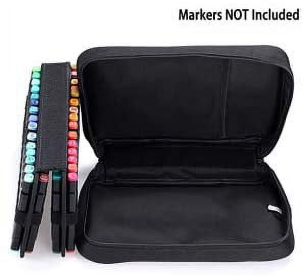 BTSKY Art Marker Carrying Case Lipstick Organizer-60 Slots Canvas Zippered  Markers Storage for Prismacolor Touch Spectrum Noir Paint Sharpie Markers