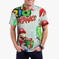 thumbnail image 2 of Lsque Mario Pattern Golf Shirts for Men Dry Fit Print Moisture Wicking Performance Short Sleeve Polo Shirt-Small, 2 of 7