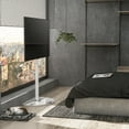 thumbnail image 5 of TAVR Furniture TV Floor Stand Mid-Century Modern Corner Mount Swivel, Height Adjustable, for 32-65 inch TVs, Semi-Circular Glass Base, White, 5 of 11