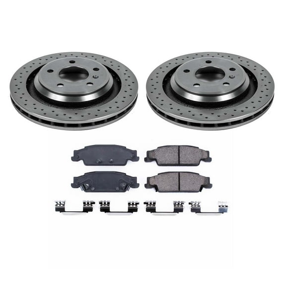 Ultimate Brakes Rear Ceramic Brake Pad and Rotor Kit with Hardware WM80890
