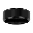 thumbnail image 2 of Bling Jewelry Mens Beveled Edge Gunmetal Black Silver Titanium Wedding Band Ring Comfort Fit 8MM, 2 of 5