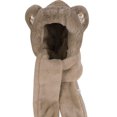 thumbnail image 3 of Juego 3 en 1 de bufanda cálida con capucha para niños, guantes de felpa, manoplas, gorro de invierno para niña y niño, lindo patrón 3D para disfraces, fiestas, cumpleaños, regalo de Navidad, 3 of 5
