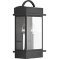 thumbnail image 3 of Progress Lighting Santee 2-Light Wall Lantern in Antique Bronze with Beveled Glass Shade, 3 of 4