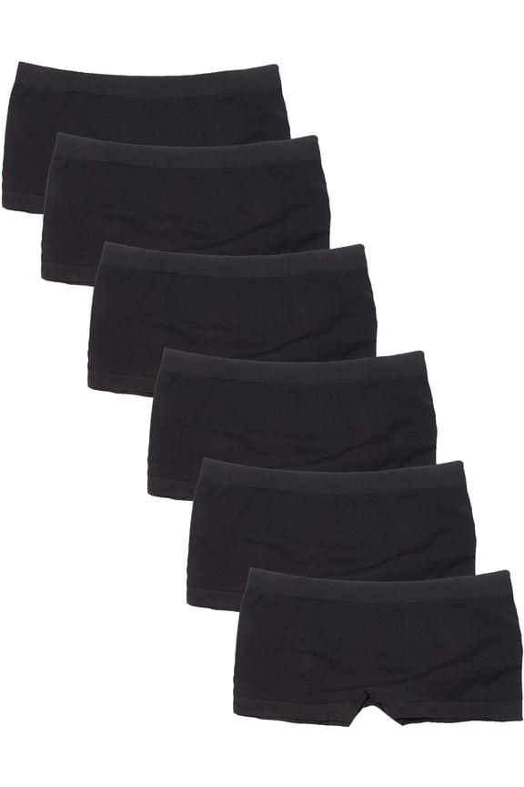 Women's 6 Pack Nylon Spandex Boyshort Panties