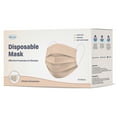 thumbnail image 3 of Disposable Face Mask, 3-Ply with Ear Loop (50 Individually Wrapped) - Nude, 3 of 11