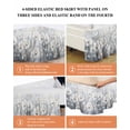 thumbnail image 6 of White Flowers Bed Skirt Queen Size, Retro Camellia Floral Spring Grey Modern Art Wrap Around Bed Skirting with Adjustable Elastic Strap, Dust Ruffle Pleated Bedskirts 18 Inch Drop for Bedroom Beds, 6 of 9